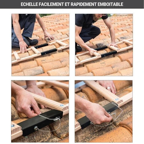 HAILO Echelle De Toit En Bois 4.00m Sans Crochet De Faîtage - 2x2m - 1216-001 – Image 3