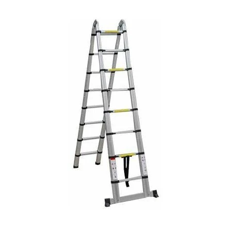 Varan Motors - DLT708B Echelle Télescopique Multi-fonctions En Alu De 5.00m, 16 échelons
