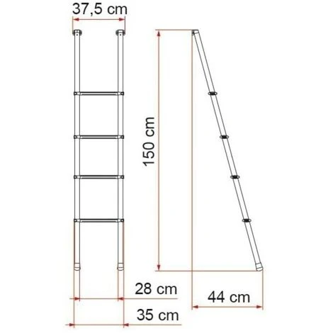 Echelle Couchette Amovible FIAMMA 4 Ă©chelons â Image 2