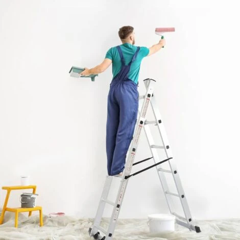 Echafaudage, Ă©chelle Multi-Usage, 168 X 160 X 45 Cm, EN 131, Charge Maximale: 150 Kg â Image 4