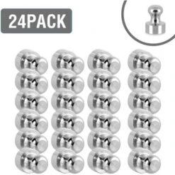 Hengda 24x Aimants Néodyme, Aimants Coniques, Aimants De Bureau, Aimant Pour Tableau D'affichage Nickelé