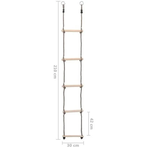 Hommoo Echelle A 5 Echelons 210 Cm Bois De Pin Massif â Image 5