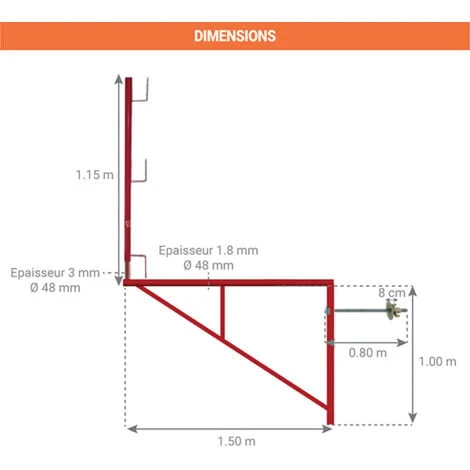 1 Console D'échafaudage époxy 1.00m X 1.50m - 110001504/01 – Image 2