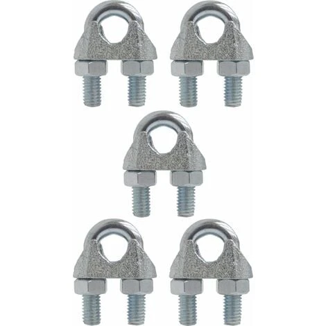5x Serre Câble étrier 3mm 1/8 Acier Universel U Clip A = 10mm, B = 20mm, Filetage M4