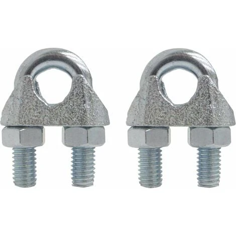 2x Serre Câble étrier 16mm 5/8 Acier Universel U Clip A = 29mm, B = 63mm, Filetage M12