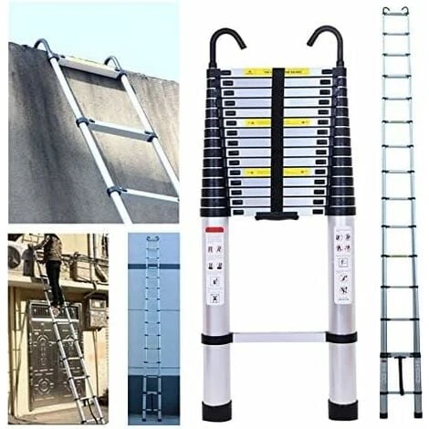 Échelle Polyvalente Échelle Télescopique De 6,2 M Avec Crochet Amovible Échelle Pliante En Aluminium Échelle Antidérapante Extensible Robuste Capacité De Charge De 150 Kg/330 Lb