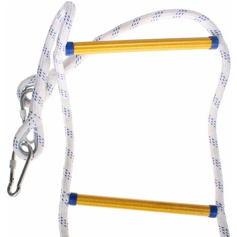 20M Echelle De Corde D'évacuation De Feu Echelle De Sécurité Incendie Résistant Avec Mousquetons – Image 3