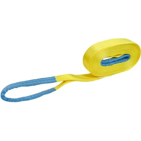 Sangle De Traction 6 Tonnes - 10m X 50mm - Sangle De Remorquage - Légère - Extensible - Sangle De Traction 4x4 - 2 Boucles 10 M