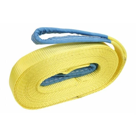 Sangle De Traction 6 Tonnes - 10m X 50mm - Sangle De Remorquage - Légère - Extensible - Sangle De Traction 4x4 - 2 Boucles 10 M – Image 2