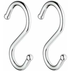 2x Crochet En S Acier Chromé Poli 40x50x65mm Cuisine Vaisselle Support Fixation Attache