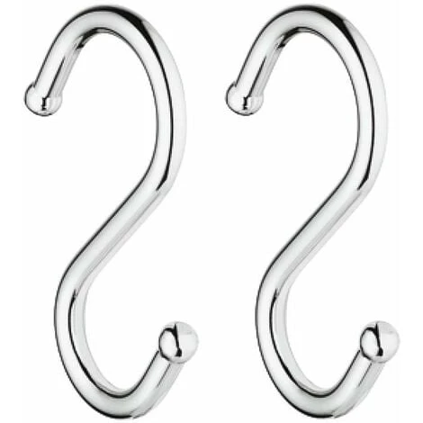2x Crochet En S Acier Chromé Poli 40x50x65mm Cuisine Vaisselle Support Fixation Attache