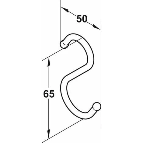 2x Crochet En S Acier Chromé Poli 40x50x65mm Cuisine Vaisselle Support Fixation Attache – Image 2