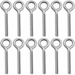 Lot De 12 Boulons à Oeil En 304 Acier Inoxydable Vis à Anneau Piton à Visser Pour Balançoire Machine Extérieure - M4