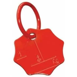 Plaque D'identification élingue Acier 75mm Sangle Chaîne Remorque Levage Plaquette Rouge Marqueur CE