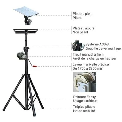 Elévateur - Avec Petit Plateau Ajouré 450x450mm - LP85-PPA1 – Image 3