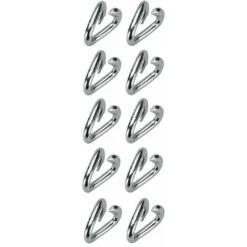 10x Maillon De Sécurite 4mm Fausse Maille Acier Ouvert Chaîne Câble Corde Attache Spirale