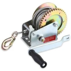 Treuil à Câble Manuel De Halage Capacité De Charge Maximale De 600 Lbs, Câble Métallique Lisse D’une Longueur De 8 Mètres Avec Un Crochet Porte-Charge à Linguet De Sécurité