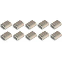 10x Manchon à Sertir 2mm Aluminium Pour Câble Acier Armature Raccord Connecteur Réparation Serre