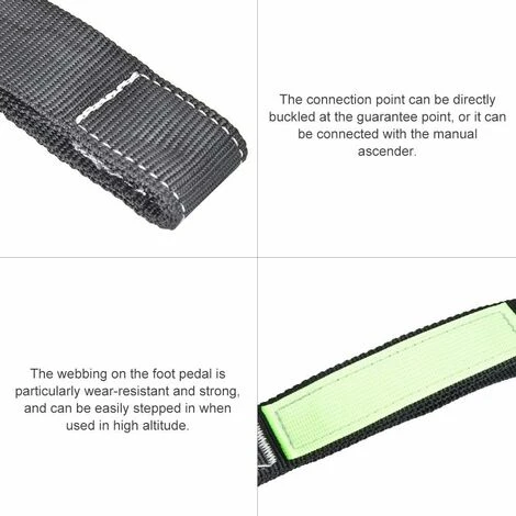 Escalade Aider Pied Ascendeur Boucle Escalade Corde Corde échelle Sangle Pour Escalade Sauvetage Alpinisme Rocher(4 étapes)Ephé – Image 4