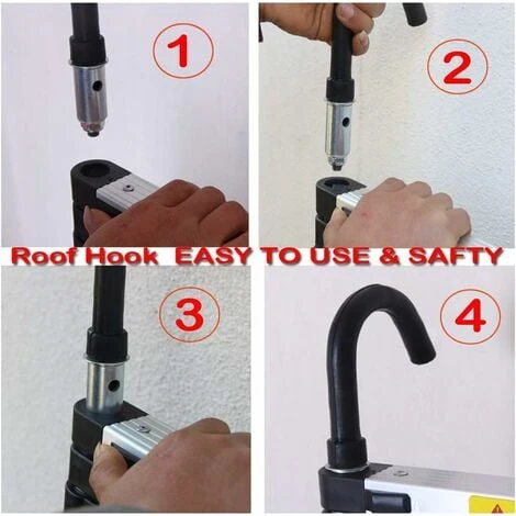 6.2M Échelle Télescopique Avec 2 Crochets Amovibles Portable Échelle Pliant En Aluminium Telescopic Ladder EN131 Pour Attic / Grenier 150kg Charge (Couleur D'origine Argent) – Image 4