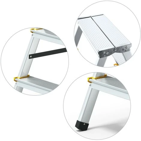DWA Escabeau Double Pliable En Aluminium 3 Marches â Image 2