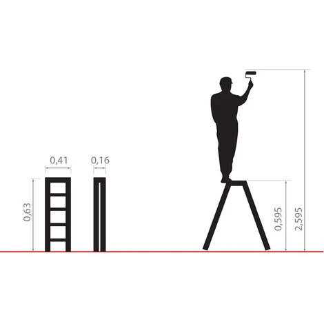 DWA Escabeau Double Pliable En Aluminium 3 Marches â Image 3