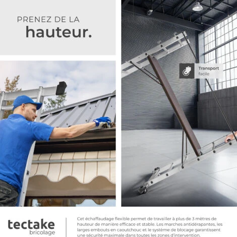 Escabeau Multifonctions - échelle Multifonction, échelle Télescopique Pliante, échafaudage Roulant Aluminium – Image 5