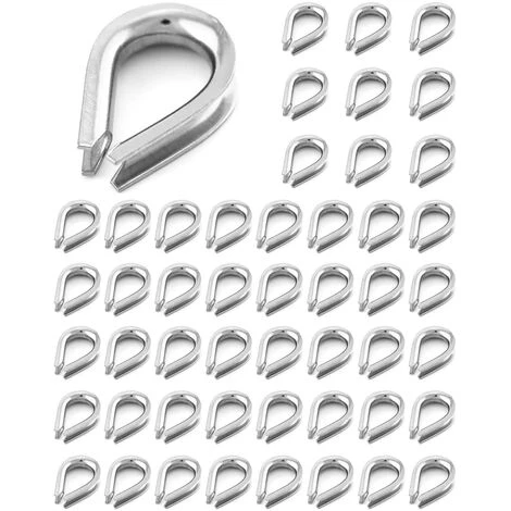 Cosses Pour Câbles Métalliques 3mm En Acier Inoxydable 50 Pièces Lefou