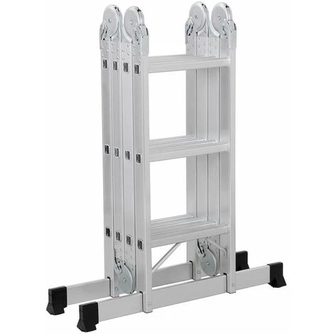 Nova Échelle Multifonctionnelle En Aluminium Pliant Avec Plate-forme D'échafaudage Charge Max. 150 Kg – Image 5