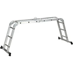 Echelle Aluminium Pliable Multifonction 5 Positions 3,39 M 12 échelons Certification NF EN131 Charge Max. 150 Kg