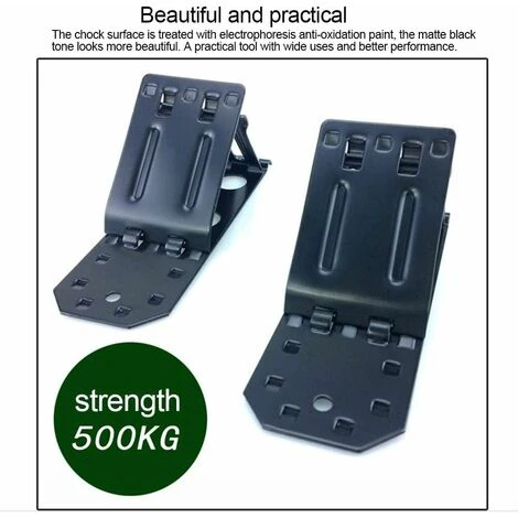 Lot De 2 Cales De Roue En Métal, Pliables Et Antidérapantes Pour Pneus De Voiture Avant Et Arrière Ou Camping-car, Remorque, Camping-car, Camion, Voiture Et ATV – Gardez Votre Véhicule En Place – Image 3