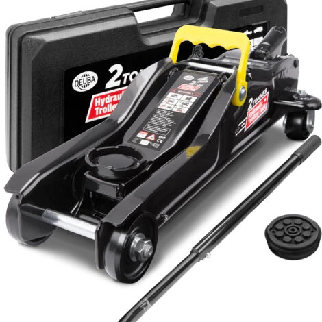 Cric Hydraulique Capacité 2 Tonnes Avec Valise Et Patins En Caoutchouc Inclus Levée De 85 à 330mm Cric De Levage Voiture Véhicules – Image 2