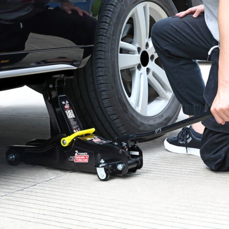 Cric Hydraulique Capacité 2 Tonnes Avec Valise Et Patins En Caoutchouc Inclus Levée De 85 à 330mm Cric De Levage Voiture Véhicules – Image 3