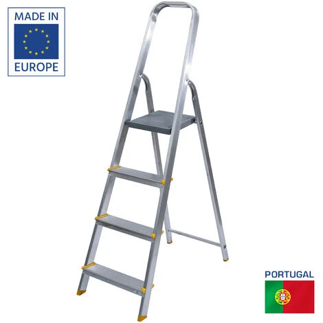DENZEL - Escabeau 4 Marches En Aluminium - Jusqu'Ă 150 Kg