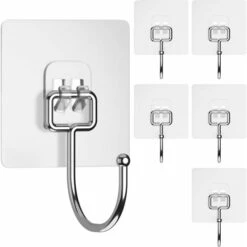 Décoration De Salle De Bain à La Maison Crochets Transparents Imperméables (blanc) 6pcs