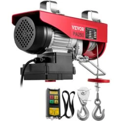 VEVOR Treuil A Cable Electrique 125/250kg 600W Palan Electrique Avec Telecommande Sans Fil, 12m/min Treuil-Palan Freinage Automatique, 275/550lb Treuil A Distance Pour Garage Soulever Charge Lourd