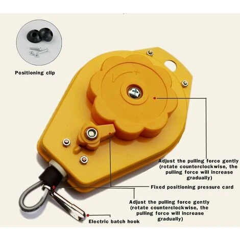 1pcs Équilibreur à Ressort-tournevis D'équilibreur à Ressort Rétractable Clé Suspendue Outil De Mesure De Câble En Acier(0.5-1.5kg), Ephé – Image 2