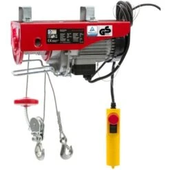 AREBOS Treuil Palan électrique 100/200KG 500W Treuil Palan à Chaine à Levier Treuil Palan à Ascenseur Levage