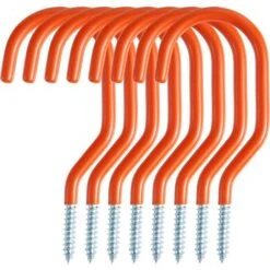 Lot De 8 Crochets De Garage Pour Vélo, Outils – Crochets Utilitaires, Fixation Murale à Vis, échelle, Extension Et Outils électriques – Orange