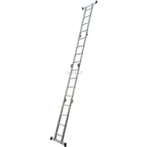 Grandmaster - Échelle Multifonction Pliable 6 En 1, Echelle En Aluminium Pliante 475cm, Plate-forme Incluse, Charge Maximale 150kg, Taille Pliée 126x63x27cm, Echelle Transformable – Image 4