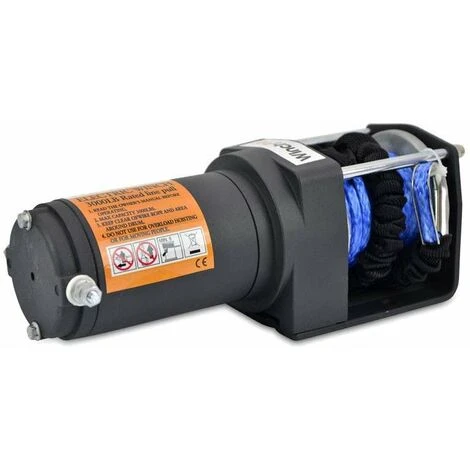 WinchPro - Treuil Électrique 12V 1360kg/3000lbs, Corde Synthétique Dyneema De 12m, 2 Télécommandes (1 Sans Fil, 1 Avec Câble), Plaque De Montage, Idéal Pour Atv, Buggies, Remorques, Quads – Image 2