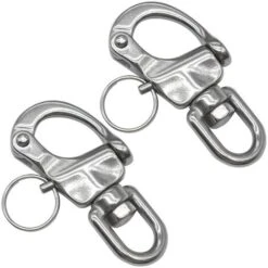 Mousqueton à Oeil Pivotant, 2 Pcs Crochet De Manille En Acier Inoxydable Manille à Dégagement Rapide Manille à Mousqueton Robuste D Clip De Manille à Crochet Pour La Voile De Yacht Marin