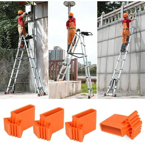 4 Pièces Couvre-Pieds D'échelle,Pieds D'escalier Antidérapants Pour Escaliers Revêtements En Caoutchouc Antidérapants, Coussin De Protection D'échelle Pour échelles Télescopiques,etc – Image 4