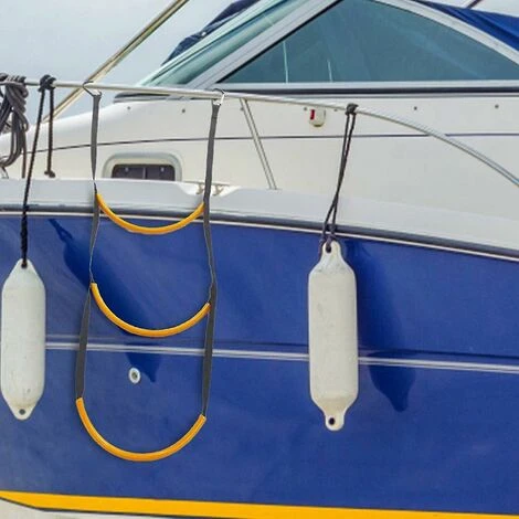 Échelle De Bateau - Échelle De Bateau En Corde Gonflable à 3 Marches, échelle De Bateau Gonflable Sûre Et Fiable, échelle De Bateau Pour Dériveur, Kayak, Bateau à Moteur, Canoë Cr – Image 2