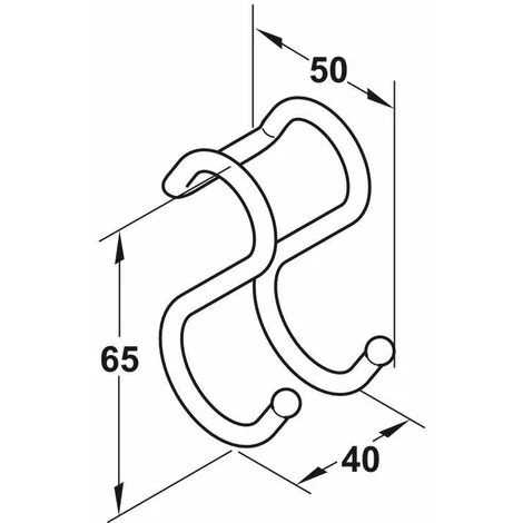 Crochet Double En S Acier Chromé Poli Pour Système De Crédence 40 X 50 X 65mm Tube Tuyau Attache Décoration Cuisine Ustensile Serviette Torchon Main Courante – Image 2