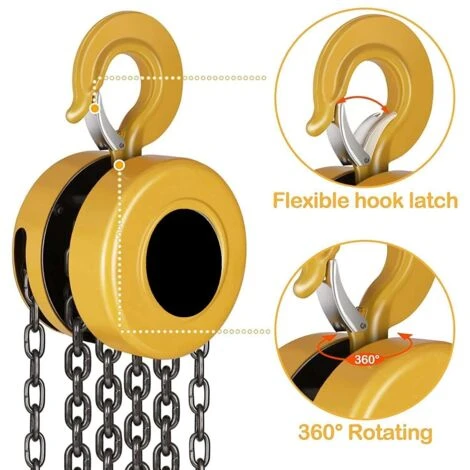 Varan Motors - T2T3M Palan à Chaine 2T Manuel, Treuil à Chaine Hauteur De Levage 3m, Double Chaîne – Image 2