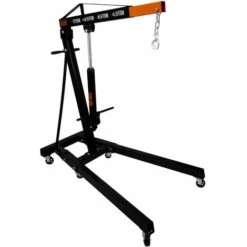 Grue Hydraulique Pliable Palan 1 Tonne 1000KG Bras 4 Positions Hauteur Min / Max 155 - 204 Cm [6 Roues] - Déplacement Objets Lourds Atelier, Garage, Entrepôt Mécanicien