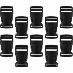 Aunrtb 10 Pcs Boucle Sangle 25mm Boucle Sac à Dos En POM Attache Clip Sangle Noir Boucle Plastique Reglable Boucle Fixation Rapide Boucle Sangle Securite Pour Ceinture De Sécurité Tente Fermeture Fixa