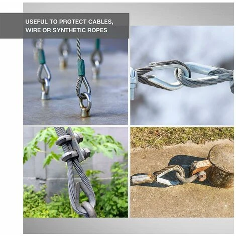 INDUSTRIAL Cosse Coeur M5 Protege Cable Acier Galvanisé Diamètre Cable Acier 5mm Pack 25 Fixation Solide Et Durable Pour Application Marine, Industrielle, Serre Cable, Entre Autres. – Image 2