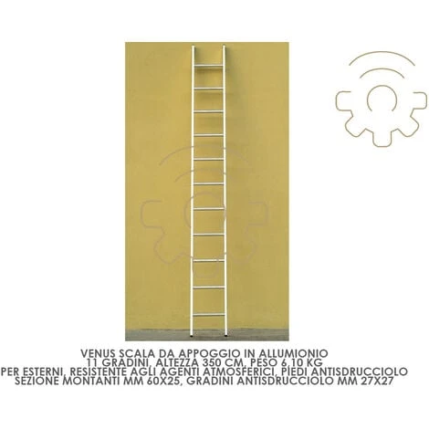 A Chelle Autoportante En Aluminium Venus 11 Marches 350 Cm 6,1 Kg Avec Pieds AntidA Rapants